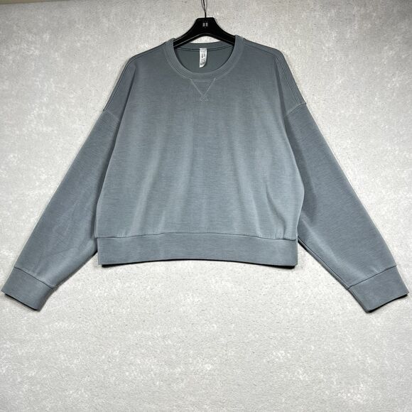 SPANX Sweatshirt Womens XL Gray AirEssentials Crewneck Modal Blend Oversized - Picture 1 of 10